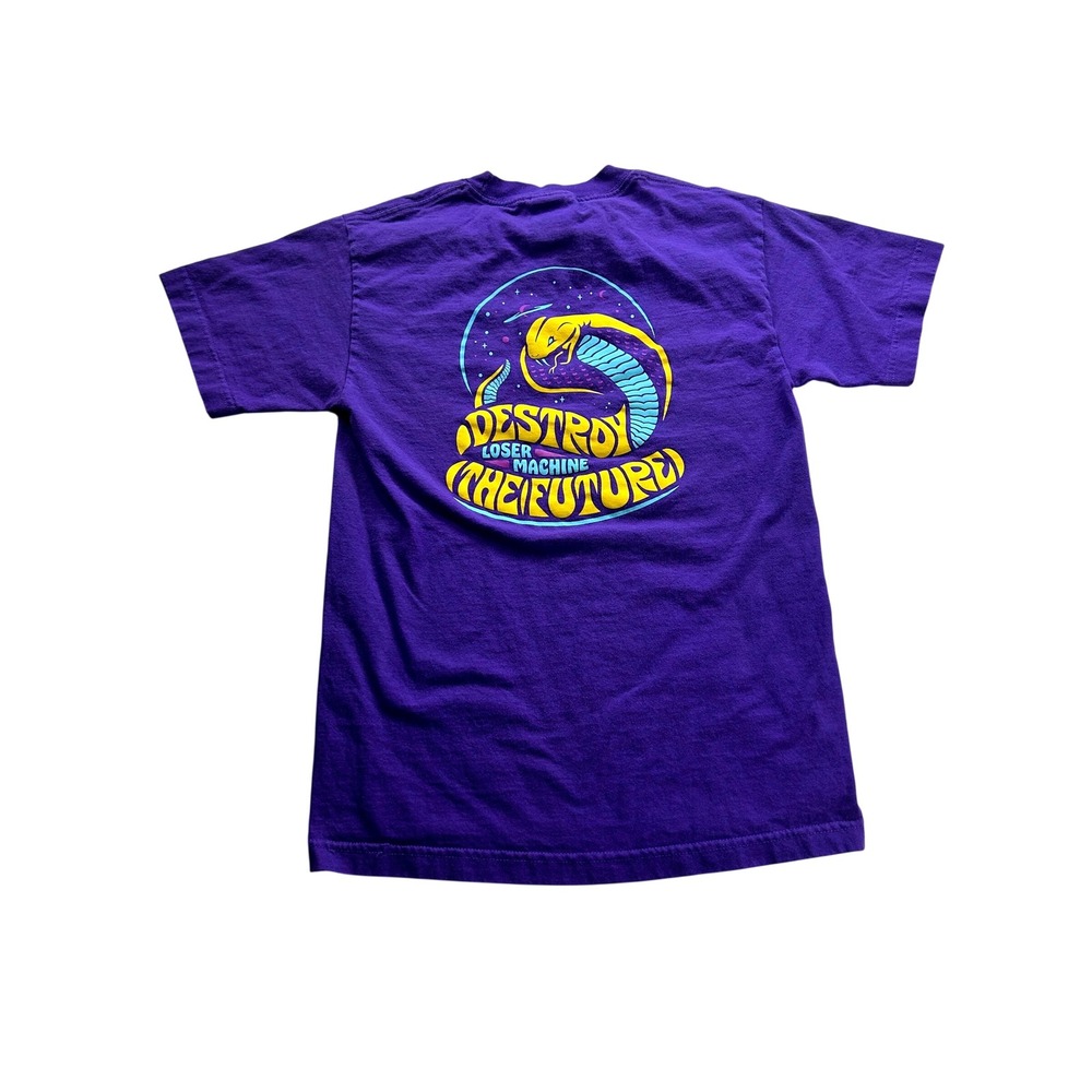 Loser Machine Company LMC Destroy The Future Cobra Graphic T-Shirt Purple Small